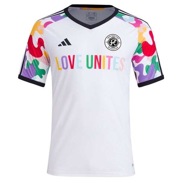 New England Revolution adidas 2024 Pride Pre-Match Top - White - Image 2