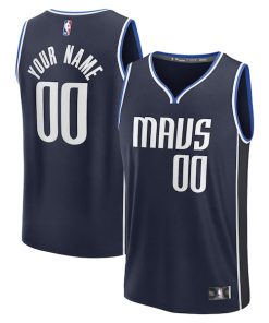 Alternative view of Dallas Mavericks  Custom Fast Break Jersey - Statement Edition - Navy/Blue