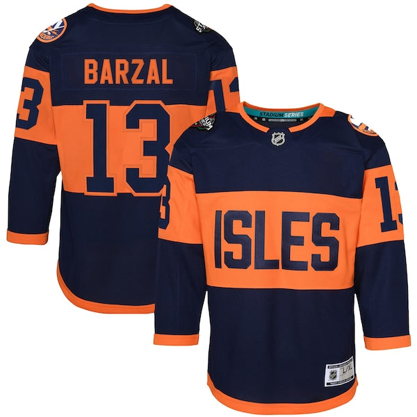 Mathew Barzal New York Islanders Youth 2024 NHL Stadium Series Premier Player Jersey?ยจC Navy