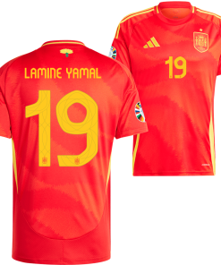 Lamine Yamal Spain National Team Youth adidas 2024 Home Replica Jersey - Scarlet