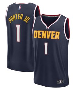 Alternative view of Michael Porter Jr. Denver Nuggets  Fast Break Replica Player Jersey - Icon Edition - Navy/Blue