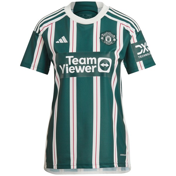 Manchester United adidas Women's 2023/24 Away Replica Jersey - Green - Image 2