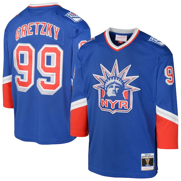 Wayne Gretzky New York Rangers Youth 1996/97 Blue Line Player Jersey