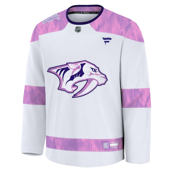 Nashville Predators Hockey Fights Cancer Practice Jersey - White - Image 2