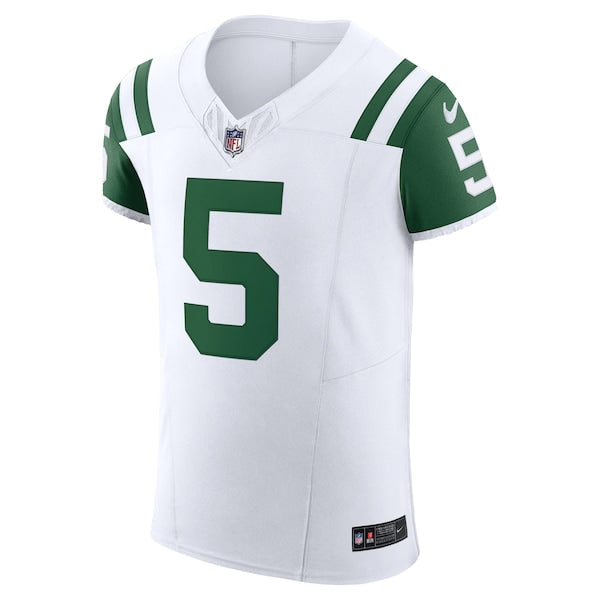 Garrett Wilson New York Jets Nike Classic Alternate Vapor F.U.S.E. Elite Jersey - White - Image 2