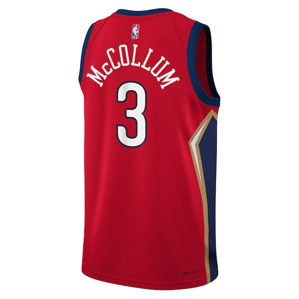 C.J. McCollum New Orleans Pelicans Jordan Brand Youth Swingman Jersey - Statement Edition - Red - Image 3