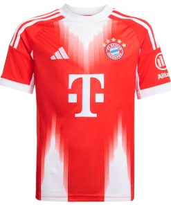 Alternative view of Bayern Munich adidas Youth 2025/26 Home Replica Custom Jersey - Red