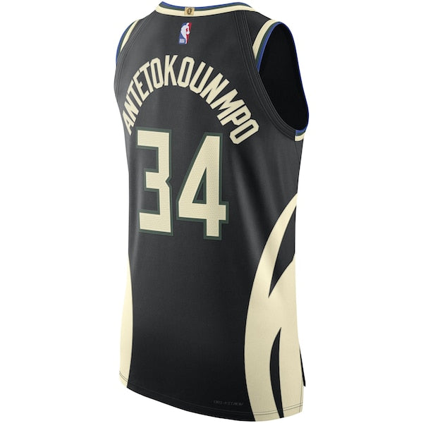 Giannis Antetokounmpo Milwaukee Bucks Jordan Brand Authentic Player Jersey - Statement Edition - Black - Image 3