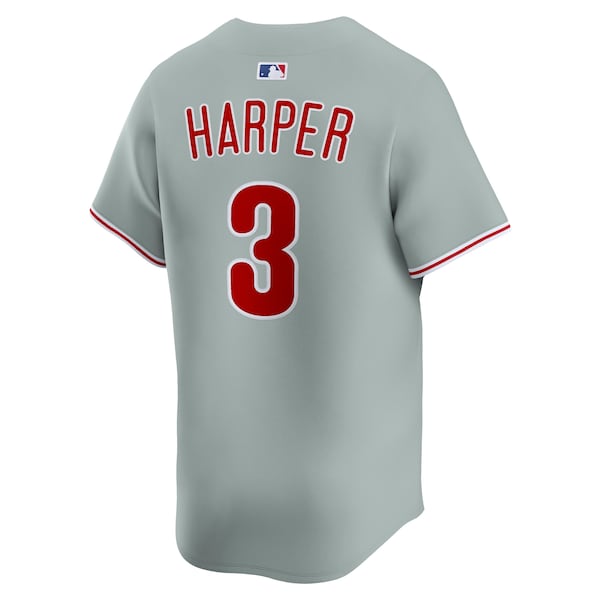 Bryce Harper Philadelphia Phillies Nike Road Limited Player Jersey - Gray - Image 3