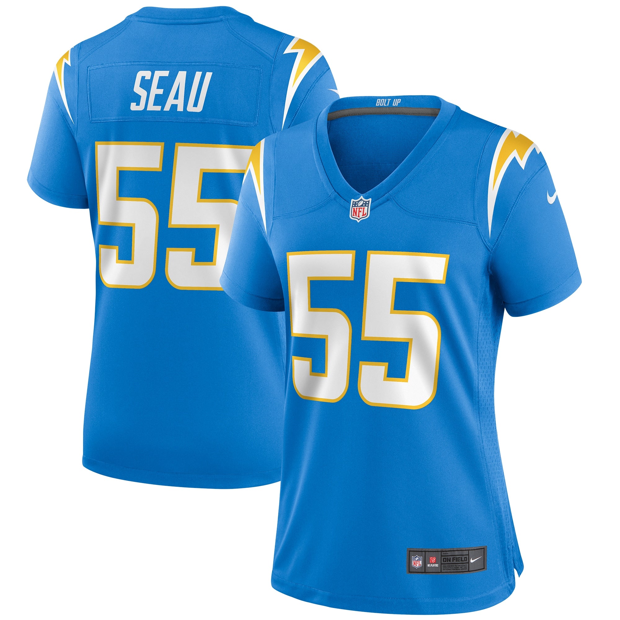 Junior Seau Los Angeles Chargers Nike Women's Retired Game Jersey - Royal/Powder Blue - Image 5