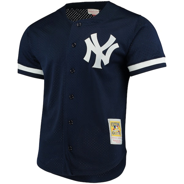 Bernie Williams New York Yankees Cooperstown Collection Mesh Batting Practice Button-Up Jersey - Navy - Image 2