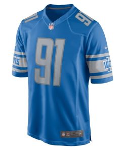 Alternative view of Levi Onwuzurike Detroit Lions Nike Player Game Jersey - Blue