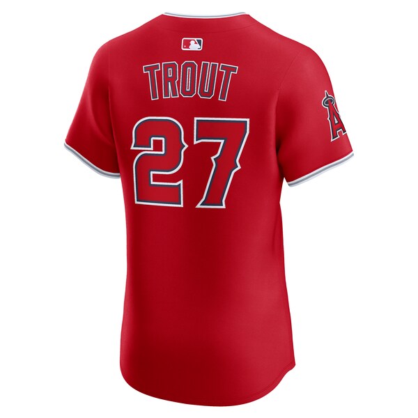 Mike Trout Los Angeles Angels Nike Alternate Elite Jersey - Red/White - Image 4