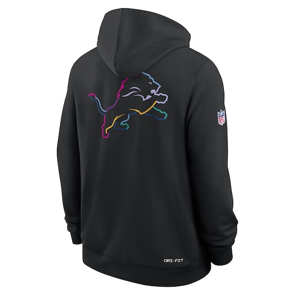 Detroit Lions Nike 2025 NFL Crucial Catch Sideline Standard Issue Dri-FIT Hoodie - Black - Image 3