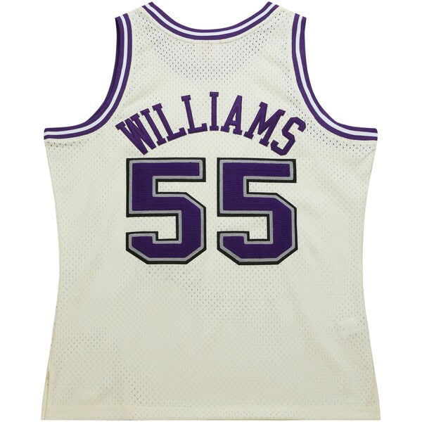 Jason Williams Sacramento Kings Chainstitch Swingman Jersey - Cream - Image 4