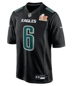 Alternative view of DeVonta Smith Philadelphia Eagles Nike Super Bowl LIX Fashion Game Player Jersey - Carbon Black