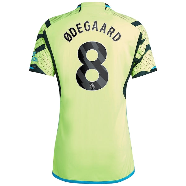 Martin Odegaard Arsenal adidas 2023/24 Away Replica Player Jersey - Yellow/Green - Image 4