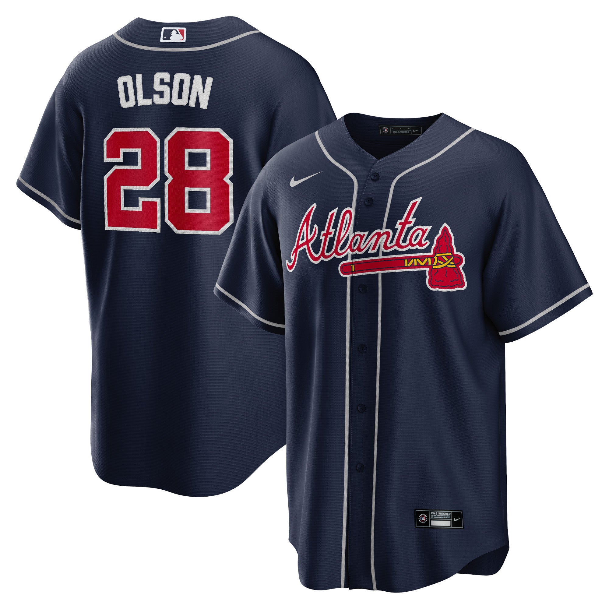 Matt Olson Atlanta Braves Nike Alternate Replica Player Jersey - Red/Navy/White - Image 5
