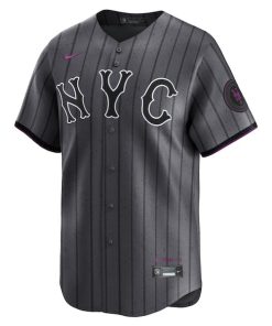 Alternative view of New York Mets Nike 2024 City Connect Custom Limited Jersey - Graphite