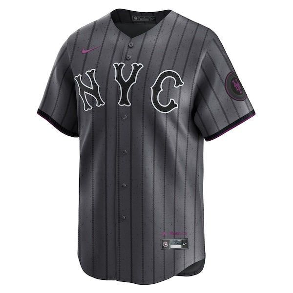New York Mets Nike 2024 City Connect Custom Limited Jersey - Graphite - Image 2