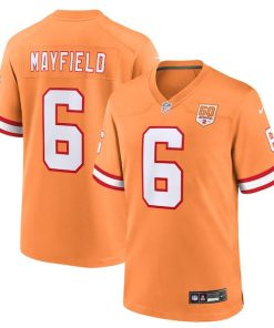 Alternative view of Baker Mayfield  Tampa Bay Buccaneers Nike 50th Season Game Jersey - Creamsicle/Red