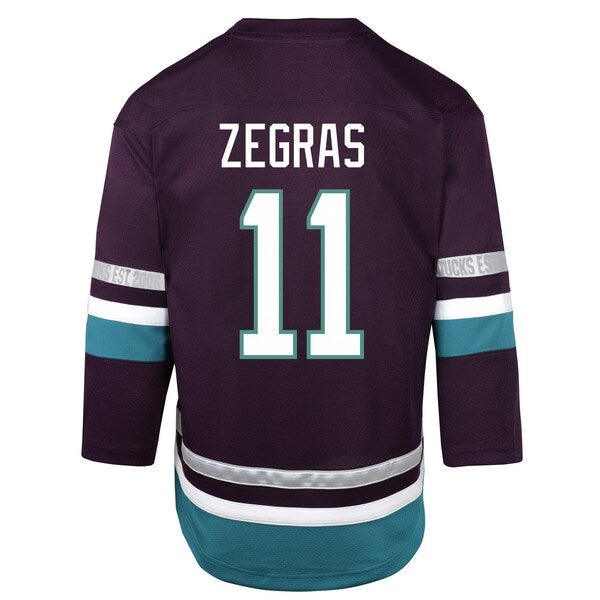 Trevor Zegras Anaheim Ducks Preschool 30th Anniversary Replica Player Jersey?ยจC Purple - Image 3