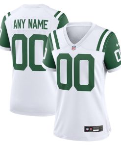 New York Jets Nike Women's Classic Alternate Custom Replica Jersey - White