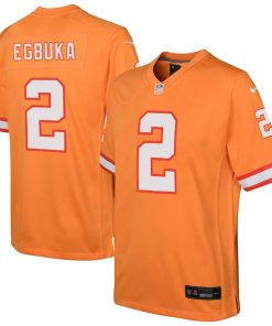 Alternative view of Emeka Egbuka Tampa Bay Buccaneers Nike Youth Team Game Jersey - Orange/White/Red