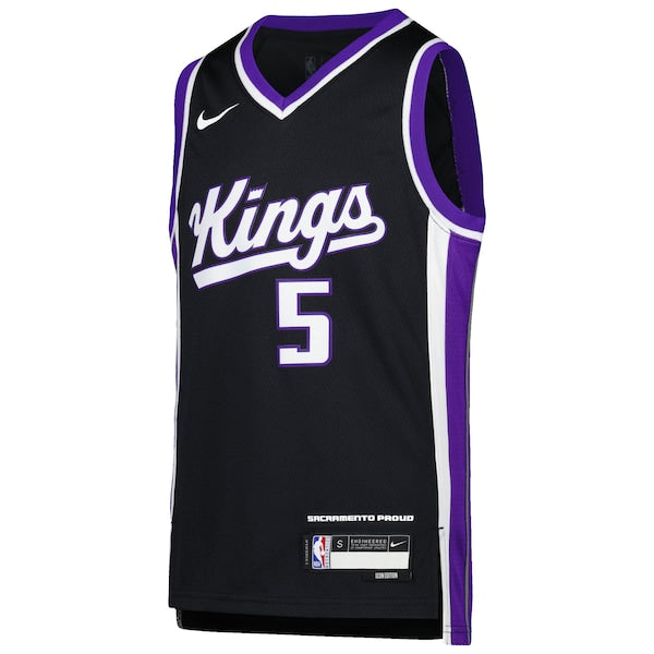 De'Aaron Fox Sacramento Kings Nike Youth Swingman Jersey - Icon Edition - Purple - Image 2