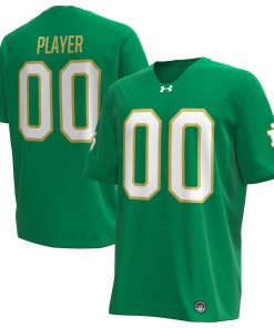 Alternative view of Notre Dame Fighting Irish Under Armour Alternate NIL Pick-A-Player Replica Football Jersey - Kelly Green