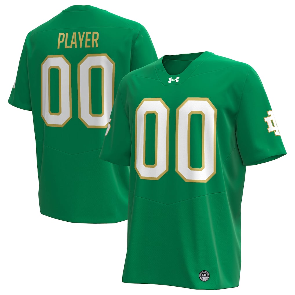 Notre Dame Fighting Irish Under Armour Alternate NIL Pick-A-Player Replica Football Jersey - Kelly Green - Image 2