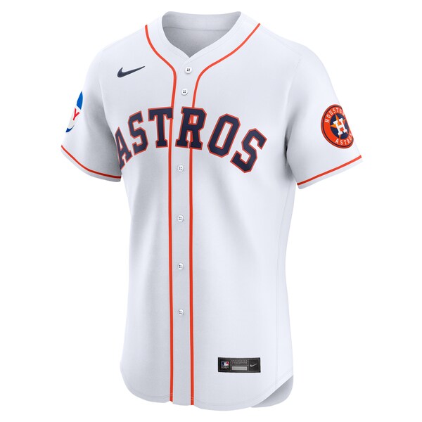 Houston Astros Nike Home Elite Patch Jersey - White - Image 2