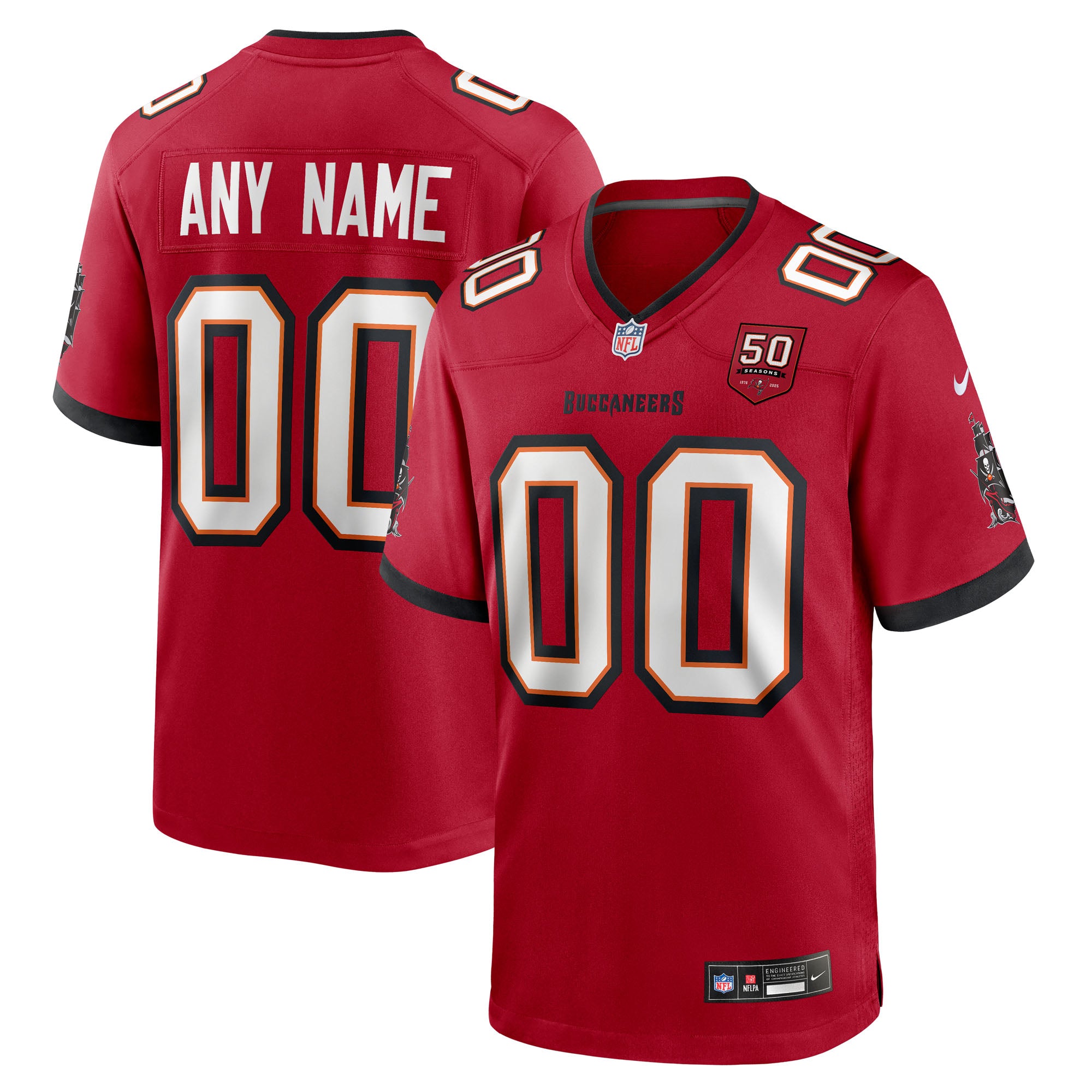 '76 Tampa Bay Buccaneers Nike 50th Season Custom Game Jersey - White/Red - Image 5