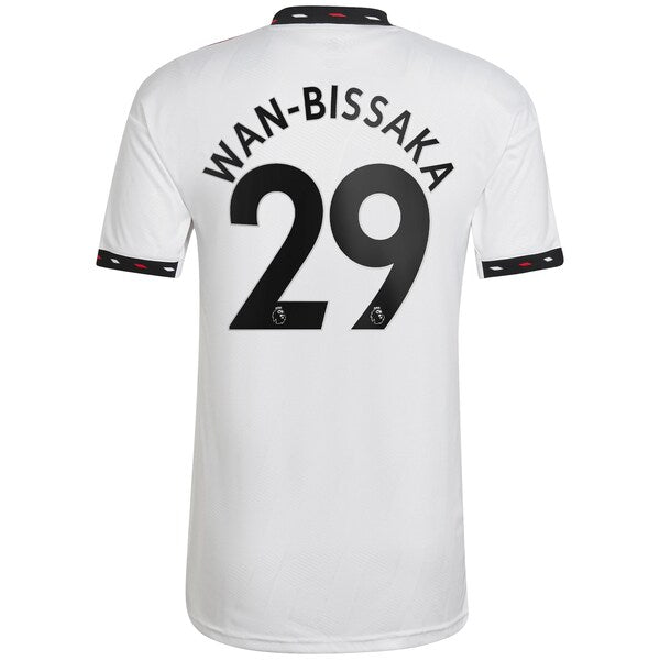 Aaron Wan-Bissaka Manchester United adidas 2022/23 Away Replica Player Jersey - White - Image 3
