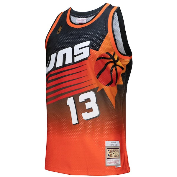 Steve Nash Phoenix Suns 1996/97 Hardwood Classics Fadeaway Swingman Player Jersey - Orange/Black - Image 2