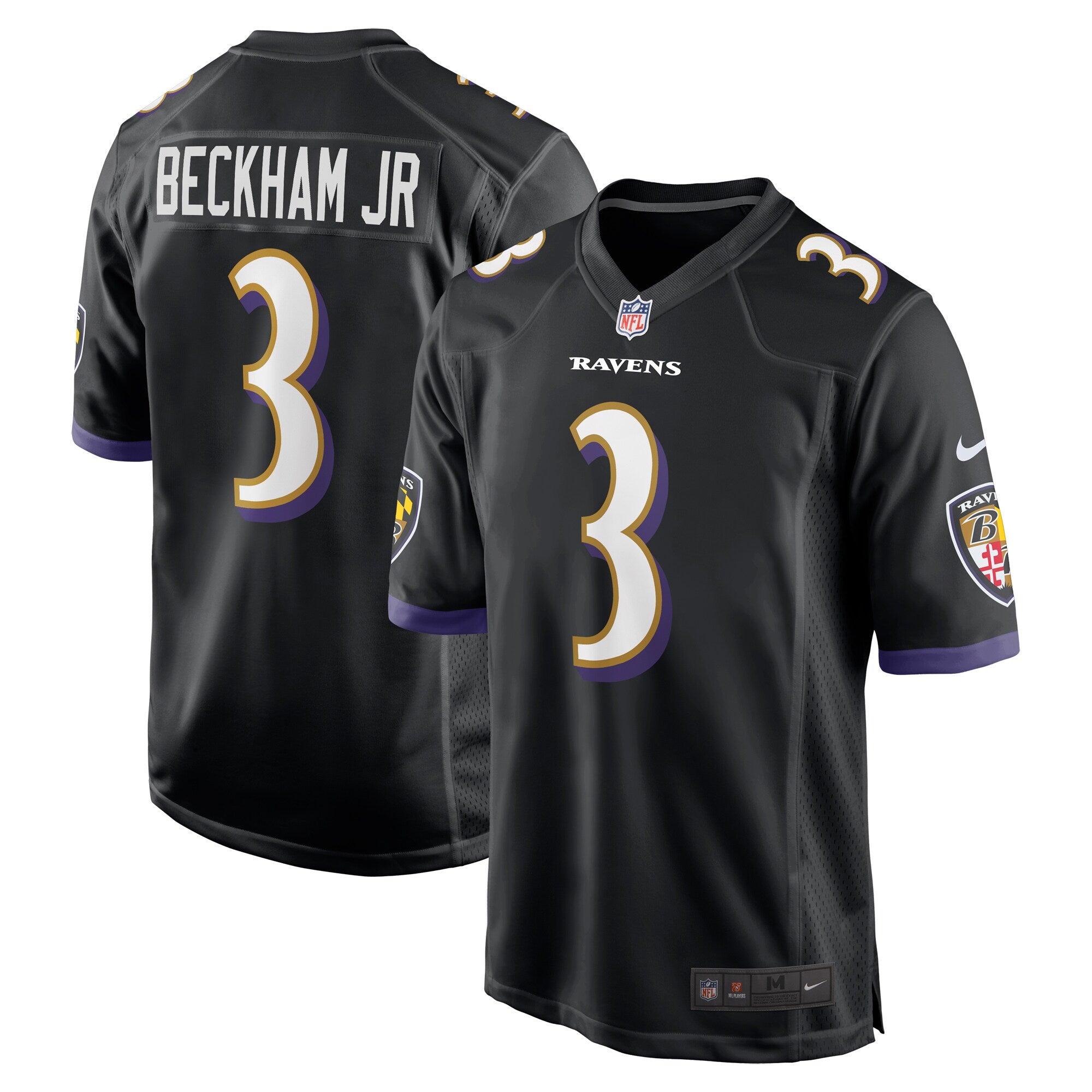 Odell Beckham Jr. Baltimore Ravens Nike Game Jersey - White/Black - Image 5