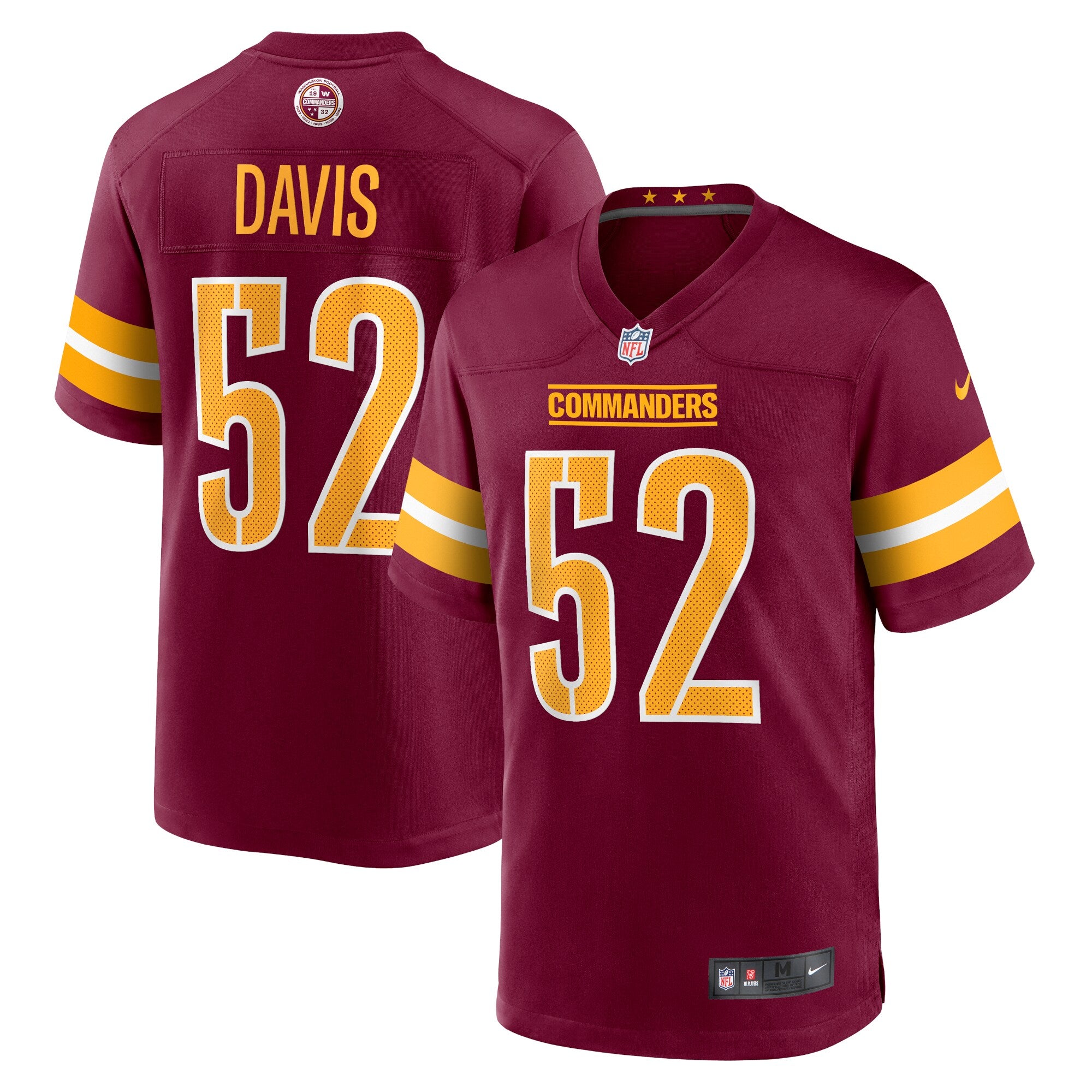 Jamin Davis Washington Commanders Nike Game Jersey - White/Burgundy - Image 6
