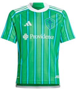 Alternative view of Seattle Sounders FC adidas Youth 2024 The Anniversary Kit Replica Jersey?¨C Green