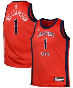 Zion Williamson New Orleans Pelicans Jordan Brand Youth Swingman Jersey - Red - Statement
