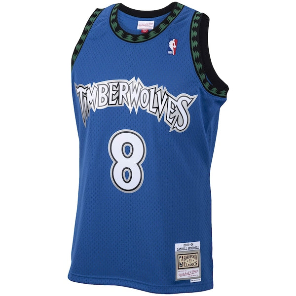 Latrell Sprewell Minnesota Timberwolves 2001/02 Hardwood Classics Swingman Jersey - Blue - Image 2