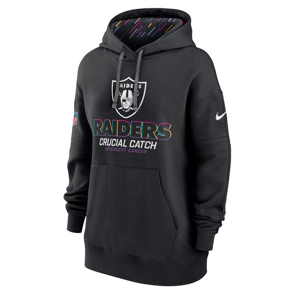 Las Vegas Raiders Nike Women's 2024 NFL Crucial Catch Club Pullover Hoodie - Black - Image 2