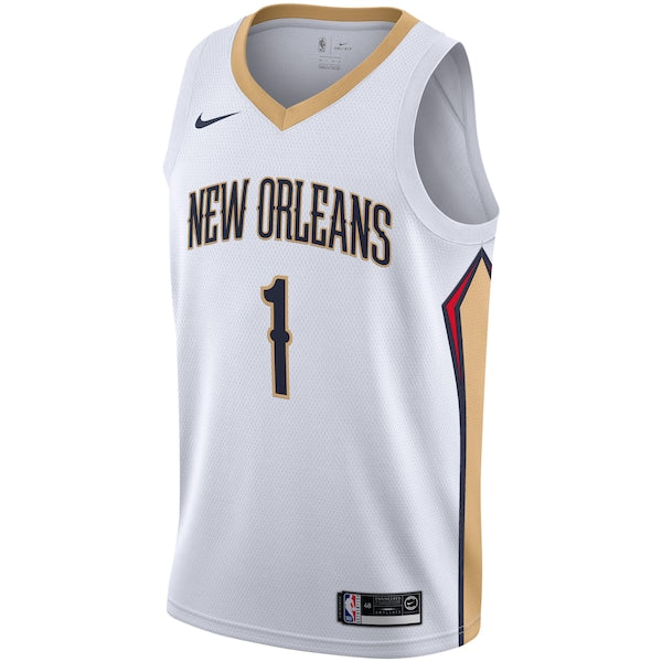 Zion Williamson New Orleans Pelicans Nike 2019/2020 Swingman Jersey - Association Edition - White/Navy - Image 3