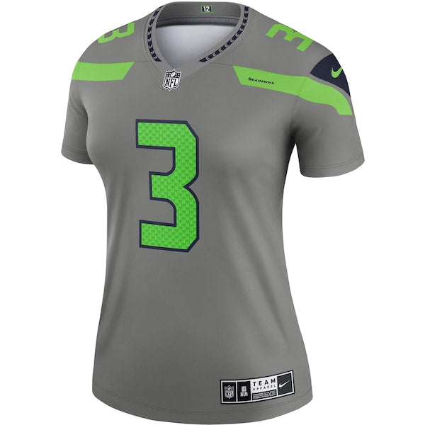 Russell Wilson Seattle Seahawks Nike Women's Inverted Legend Jersey - Gray - Image 2