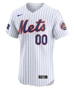 Alternative view of New York Mets Nike Home Elite Custom Patch Jersey - White