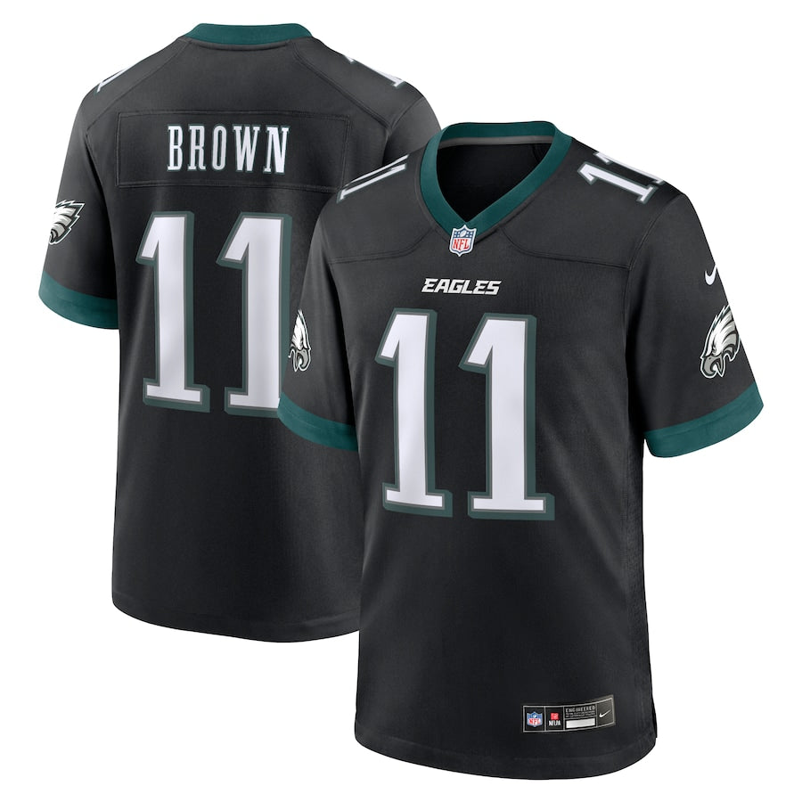 A.J. Brown Philadelphia Eagles Nike Game Jersey - White/Black/Green - Image 7