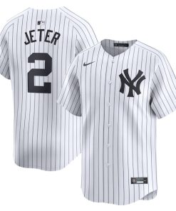Derek Jeter New York Yankees Nike Home Limited Player Jersey - White/Gray