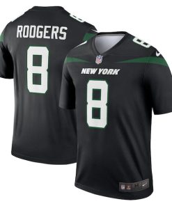 Alternative view of Aaron Rodgers New York Jets Nike Men's Alternate Legend Player Jersey - Stealth Black/Green/White