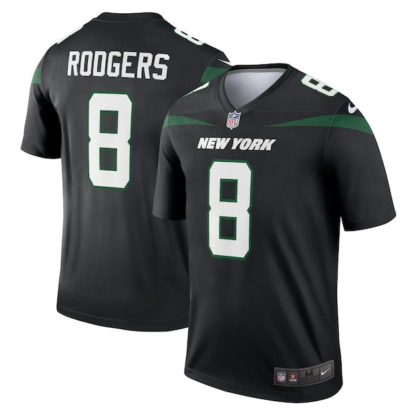 Aaron Rodgers New York Jets Nike Men's Alternate Legend Player Jersey - Stealth Black/Green/White - Image 2