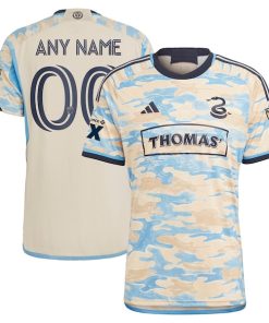 Philadelphia Union adidas 2024 Authentic Secondary Custom Jersey - Tan