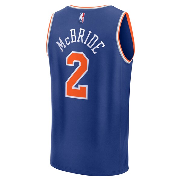 Miles McBride New York Knicks Fast Break Replica Player Jersey - Icon Edition - Blue - Image 3